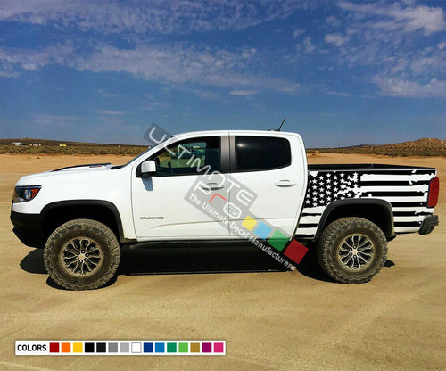 Side Bed Sticker Stripe Kit for Chevrolet Colorado American Flag 2009 2010 2018