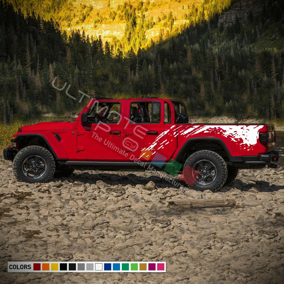 Bed Mud wrap Graphics Stickers kit for Jeep Gladiator JT 2019 2020 2021 2022 2023