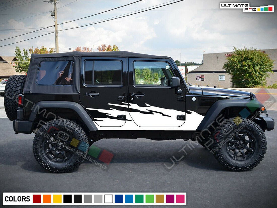 splash color Side Stripe Sticker Decal For Jeep Wrangler Mirror scoop Light 2007 2020 Vent