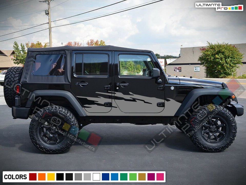 splash color Side Stripe Sticker Decal For Jeep Wrangler Mirror scoop Light 2007 2020 Vent