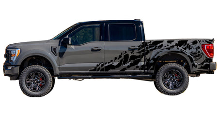 Nightmare's BED skull distorted Graphics Regular ab cab 2X Side design DECAL bar Sticker for Ford F150 wrap-thirteenth-generation decal CAB 2020 2021 2022XL XLT