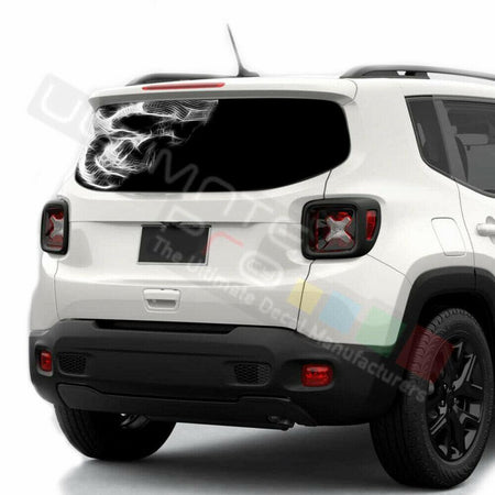 Skulls Decals Rear Window See Thru Stickers Perforated for Jeep Renegade 2020