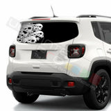 Skulls Decals Rear Window See Thru Stickers Perforated for Jeep Renegade 2020