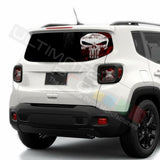 Skulls Decals Rear Window See Thru Stickers Perforated for Jeep Renegade 2020