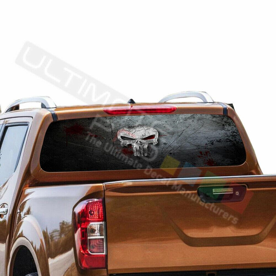 Skulls Decals Window See Thru Stickers Perforated for Nissan Navara NP300 2016