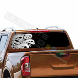 Skulls Decals Window See Thru Stickers Perforated for Nissan Navara NP300 2016