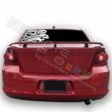 Skulls design Rear Window See Thru Stickers Perforated for Dodge Avenger 2002 - 2006 - 2009 - 2012 - 2014
