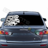 Skulls Design Rear Window See Thru Stickers Perforated for Mitsubishin Evo 2018