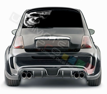 Skulls designs Decals Rear Window See Thru Stickers Perforated for FIAT 500 2020