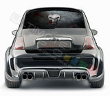 Skulls designs Decals Rear Window See Thru Stickers Perforated for FIAT 500 2020