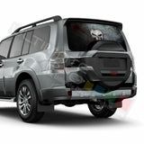 Skulls Designs Rear Window See Thru Stickers Perforated for Mitsubishi Pajero