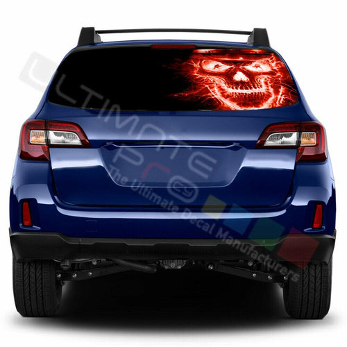 Skulls Designs Window See Thru Stickers Perforated for Subaru Outback 2018 2019