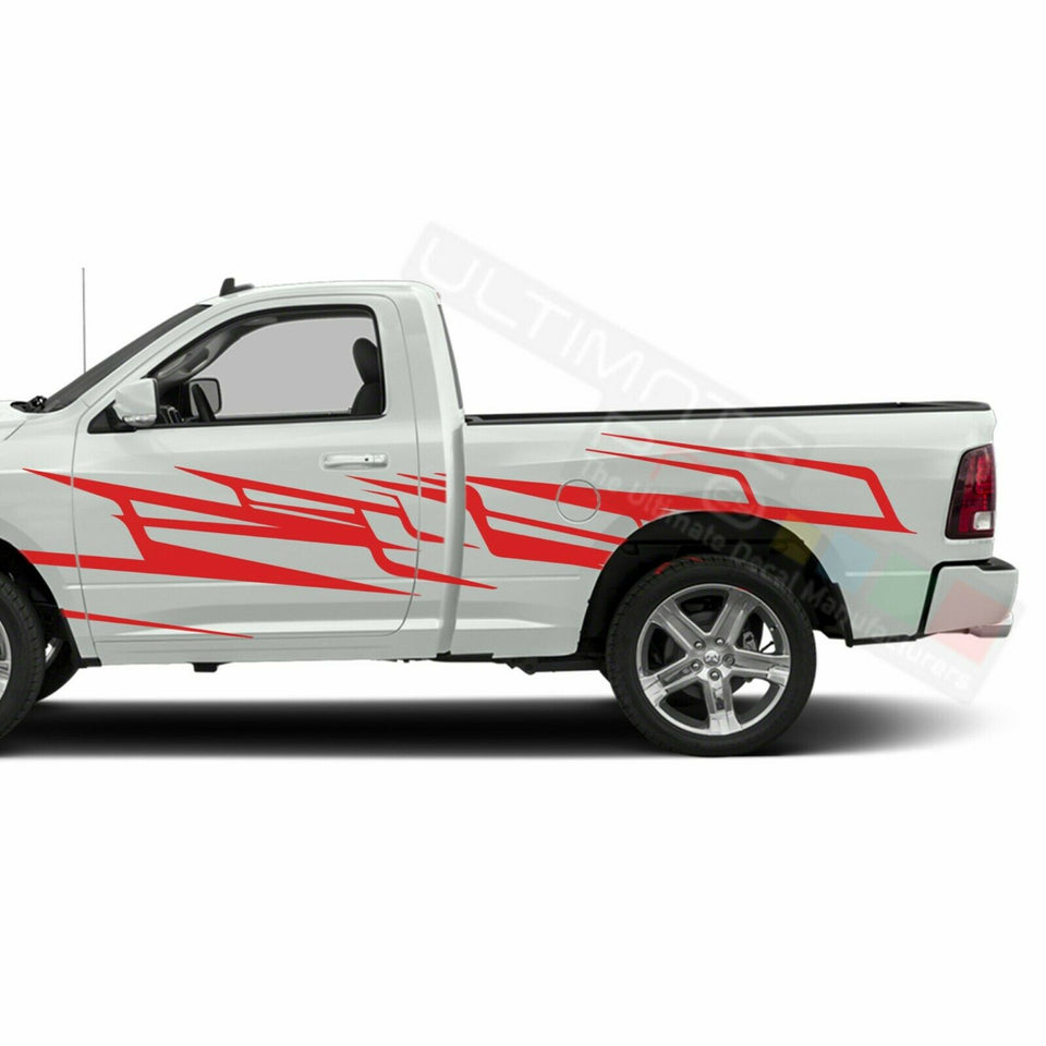 Splash Brush Side Doors Stripes Wrap Decal Sticker for Dodge Regular Cab 3500