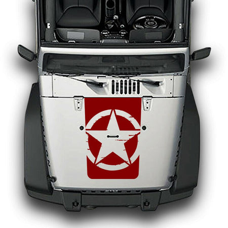 Star Decal Sticker Hood Stripe For Jeep Wrangler Light 2007 2019 2020 Rubicon US