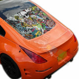 Sticker Bomb Skin Decals Window See Thru Stickers Perforated for Nissan 350z