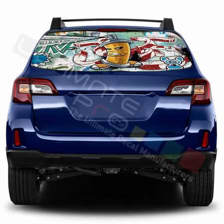 Sticker Bomb Skin Window See Thru Stickers Perforated for Subaru Outback 2018