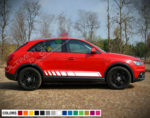 Sticker Decal for Audi Q3 Stripe Graphics door mirror body trim tune 2017 2016