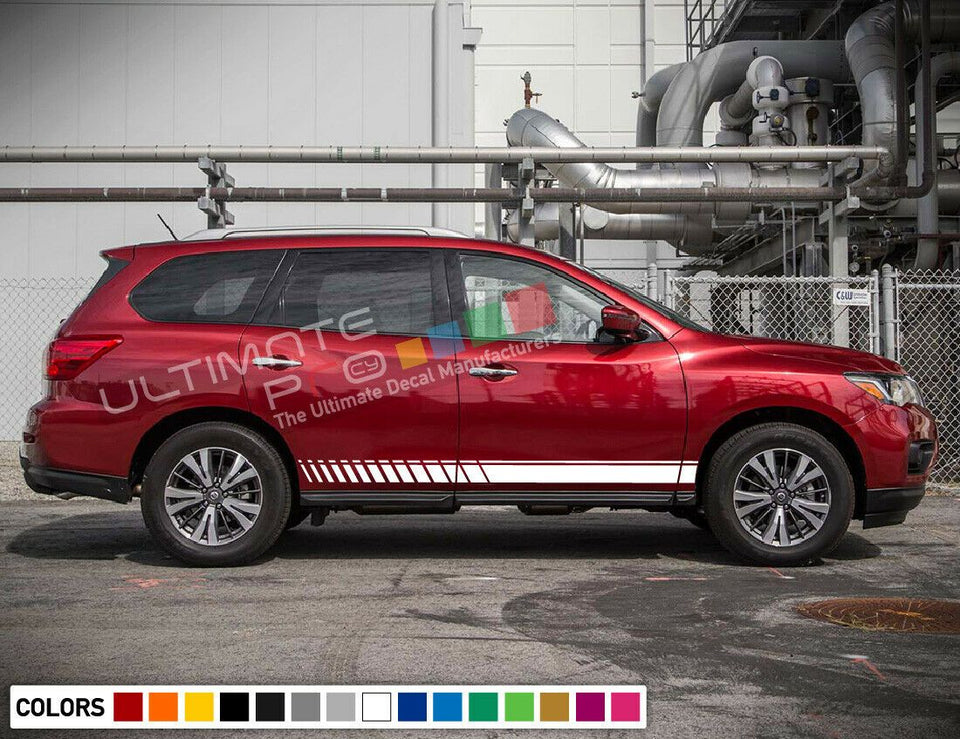 Sticker decal for Nissan Pathfinder door mirror Stripes left + right side 2018