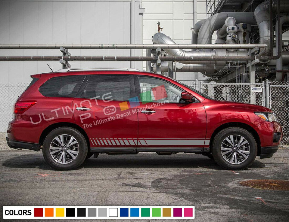 Sticker decal for Nissan Pathfinder door mirror Stripes left + right side 2018