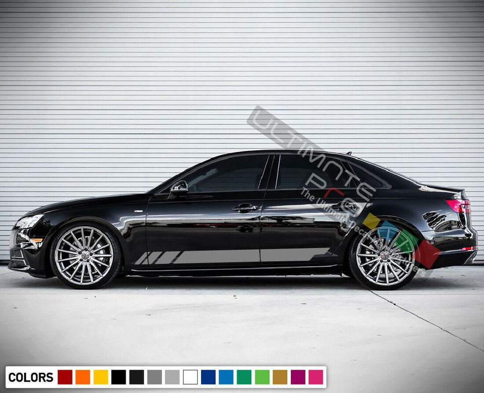 Sticker Decal Graphic Lower Door Stripes for Audi A4 2017 Racing Wing Lip Skirt