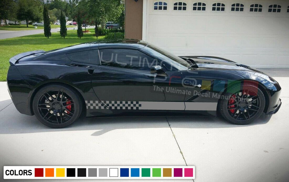 Sticker Decal Graphic Side Door Stripes for Chevrolet Corvette Wing Z51 Body Kit