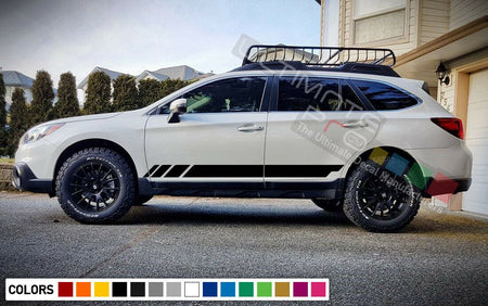 Sticker Decal Side Sport Stripes for Subaru Outback Bumper Guard Molding Light