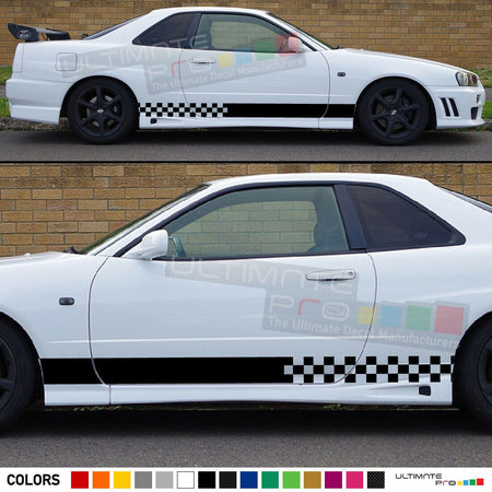 Sticker Decal stripe kit for Nissan skyline spoiler racing bonnet skirt head R34