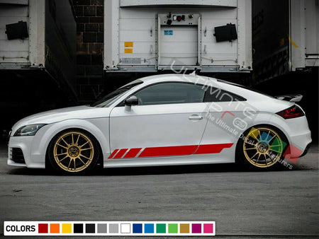 Sticker Decal Vinyl Side Door Stripes for Audi TT RS TT Racing Wing Bumper Skirt