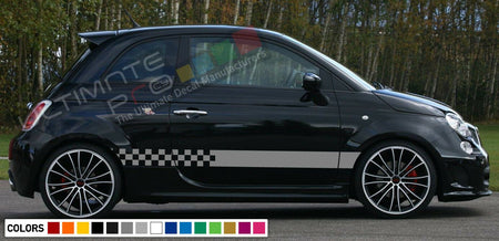 Stickers Decal for FIAT 500 ABARTH Stripes door body kit part Xenon side skirt