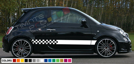 Stickers Decal for FIAT 500 ABARTH Stripes lip side carbon bumper tune racing