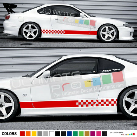 Stripe Decal kit for Nissan Silvia CARBON mirror lip tune coil drift s14 s13 low