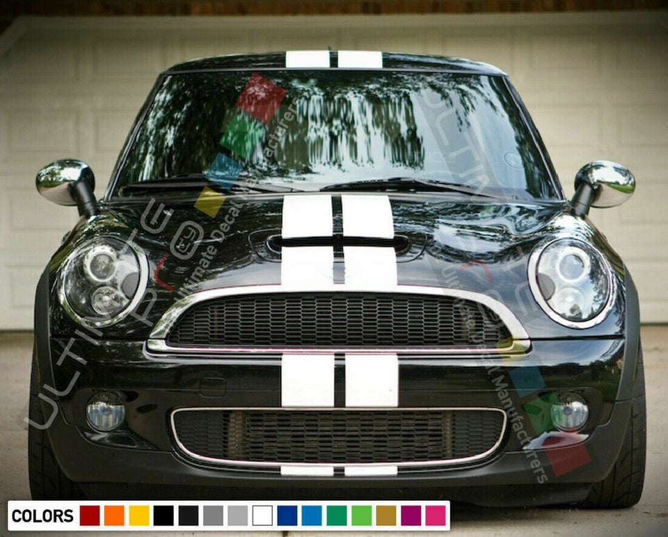 Dual Decal for Mini Cooper Hatch R57 R56 R50 R53 F55 F56 Hood Trunk Roof Stripe Kit