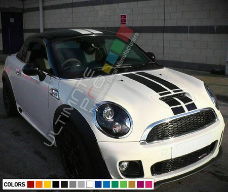 Stripe Kit Sticker Decal Graphic for Mini Coupe R58 JCW Cooper S Mirror Bonnet