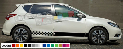Stripes Decal kit for Nissan Pulsar Side CARBON light mirror lip tune head cover
