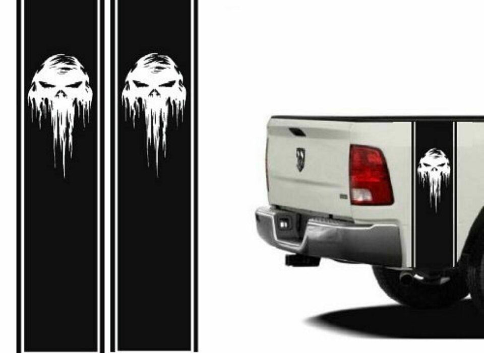 skull Stripe for Dodge Ram bed rear fender flare stripes graphics Tail Truck Bed