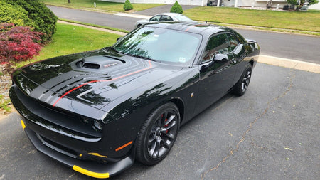 The shakedown stripes by Ultimatepro designs  for Dodge Challenger Racing covers Hood roof rear trunk