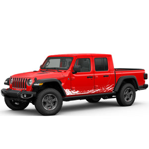 Mud Splash stripe doors stickers rack for Jeep Gladiator JT 2019 2020 2021 2022 2023 2024 2025