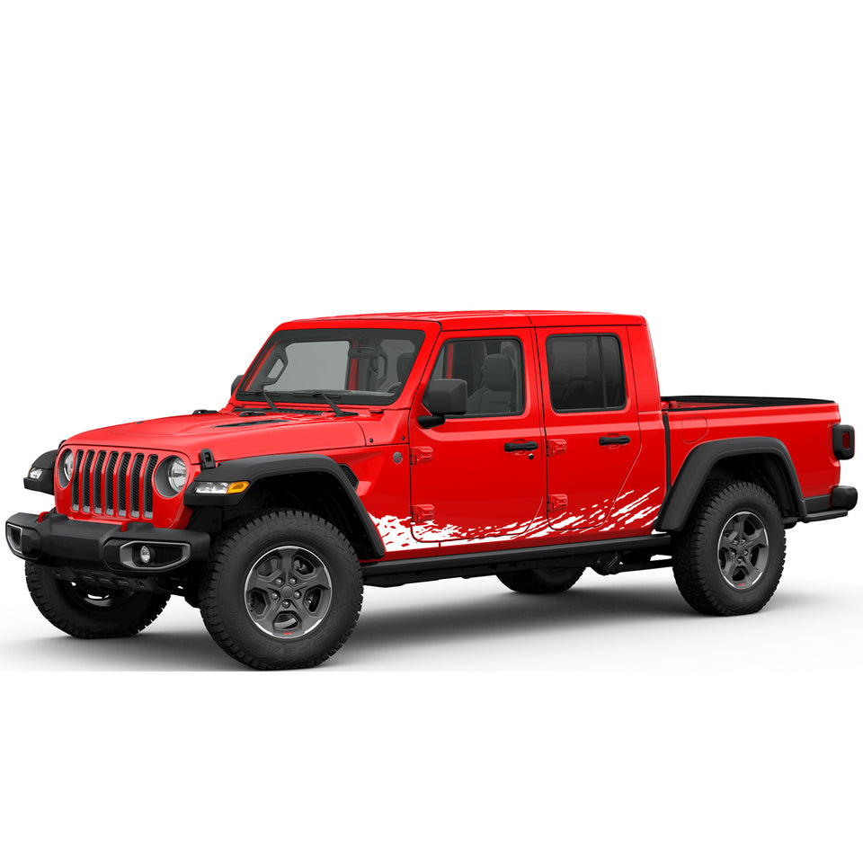 Mud Splash stripe doors stickers rack for Jeep Gladiator JT 2019 2020 2021 2022 2023 2024 2025