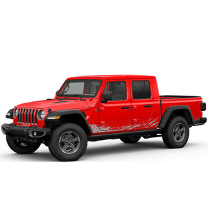 Mud Splash stripe doors stickers rack for Jeep Gladiator JT 2019 2020 2021 2022 2023 2024 2025