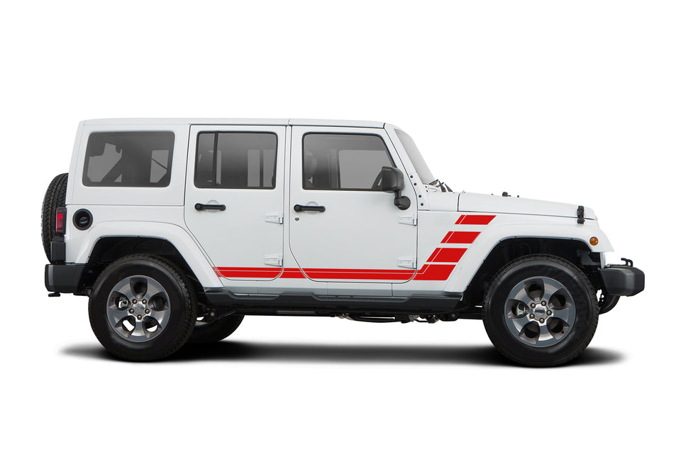 Side lower Doors pumper stripes stickers  for Jeep Wrangler JL 2018 2019 2020 2021 2022 2023