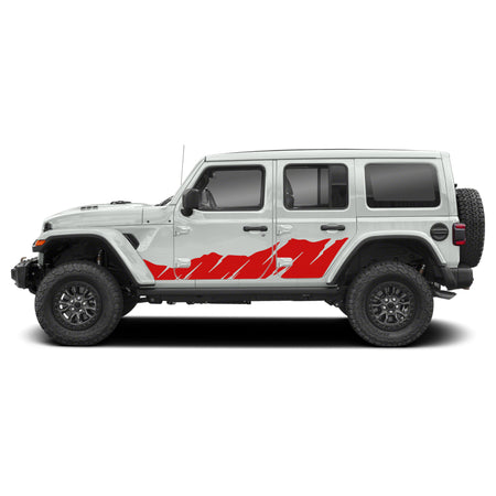 Wavy 'Offroad Frequencies' Stripes for Jeep Wrangler Lip Skirt Wing trunk off road 4x4 Sticker Decal Vinyl