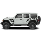 Shred Sticker side Doors Decal Vinyl US Flag Stripe for Jeep Wrangler JL 2016 -2024 JK 2007 - 2015