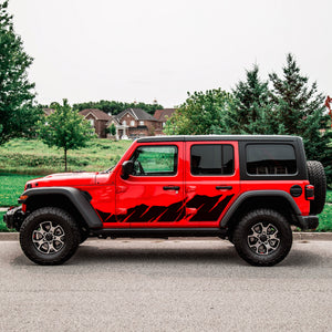 Wavy 'Offroad Frequencies' Stripes for Jeep Wrangler Lip Skirt Wing trunk off road 4x4 Sticker Decal Vinyl