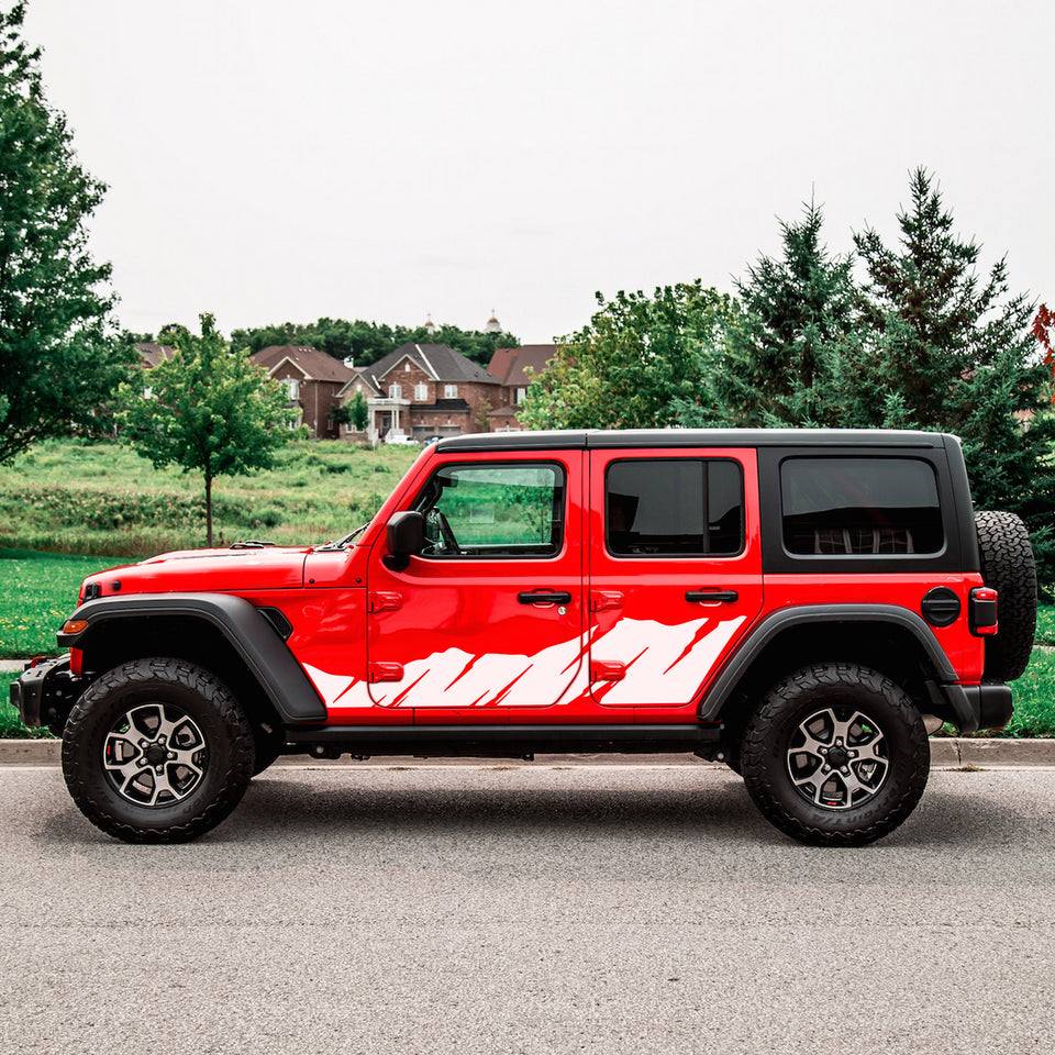 Wavy 'Offroad Frequencies' Stripes for Jeep Wrangler Lip Skirt Wing trunk off road 4x4 Sticker Decal Vinyl