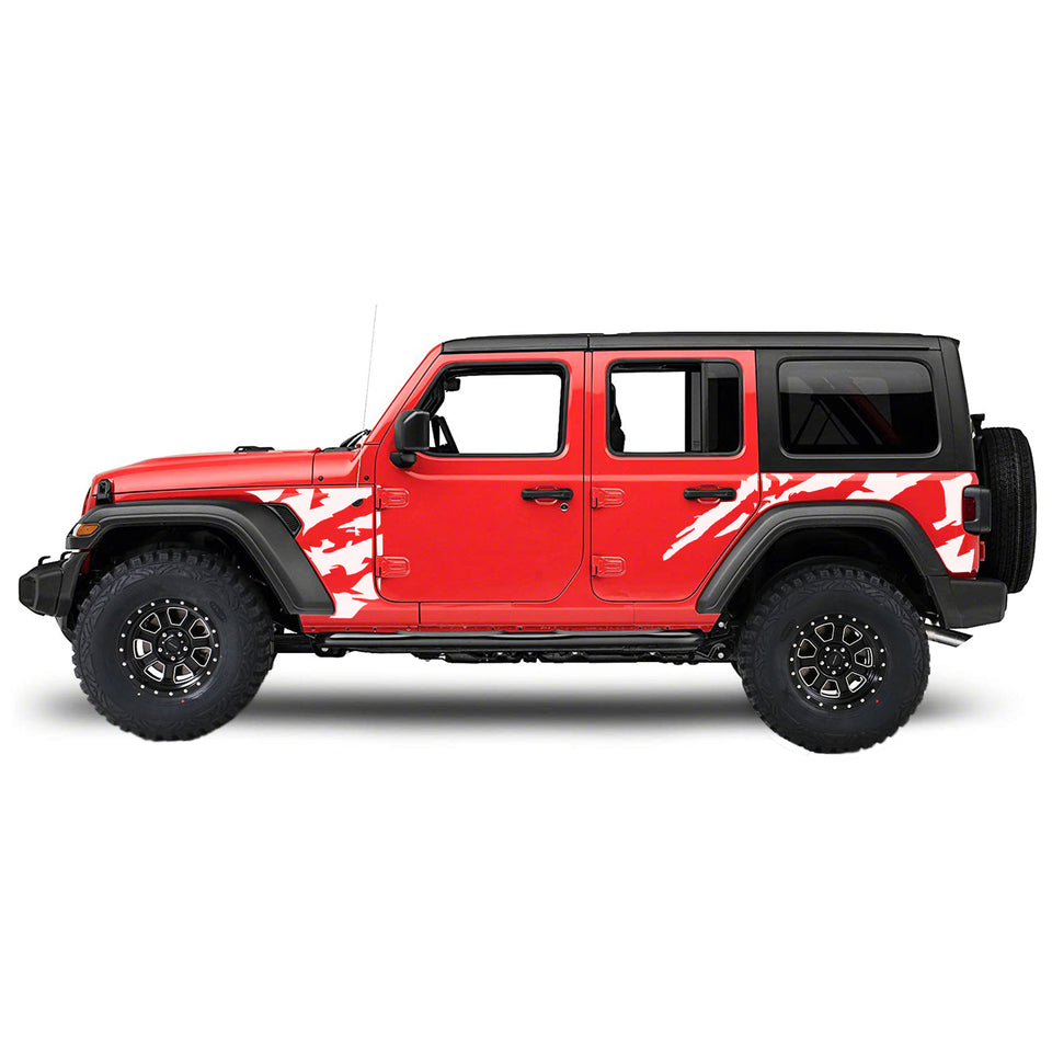 Shred Sticker side Doors Decal Vinyl US Flag Stripe for Jeep Wrangler JL 2016 -2024 JK 2007 - 2015