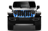 Grill decals for Jeep Wrangler 2017 2018 2019 2020 2021 2022 2023 2024 mask wrap sticker