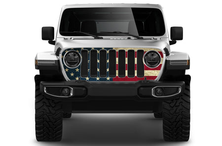 Grill decals for Jeep Wrangler 2017 2018 2019 2020 2021 2022 2023 2024 mask wrap sticker