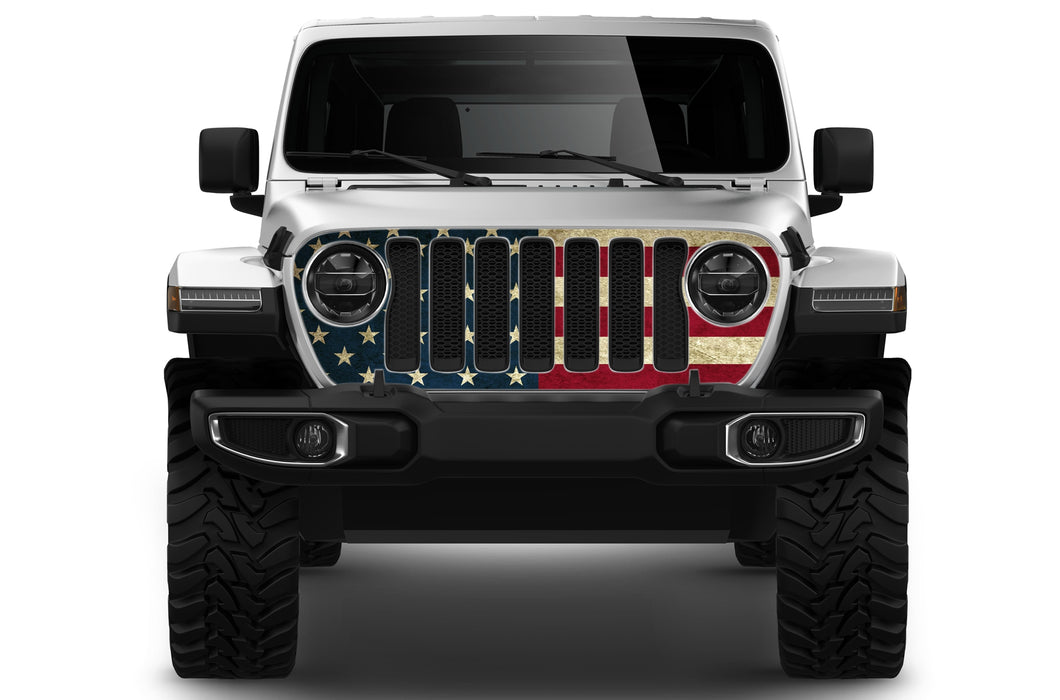 Grill decals for Jeep Wrangler 2017 2018 2019 2020 2021 2022 2023 2024 mask wrap sticker