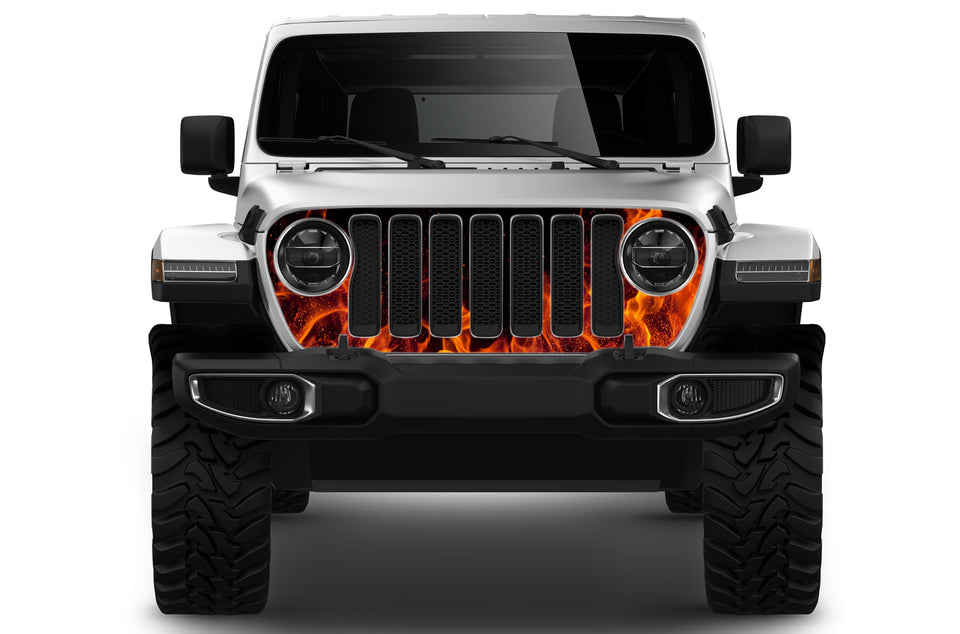 Grill decals for Jeep Wrangler 2017 2018 2019 2020 2021 2022 2023 2024 mask wrap sticker