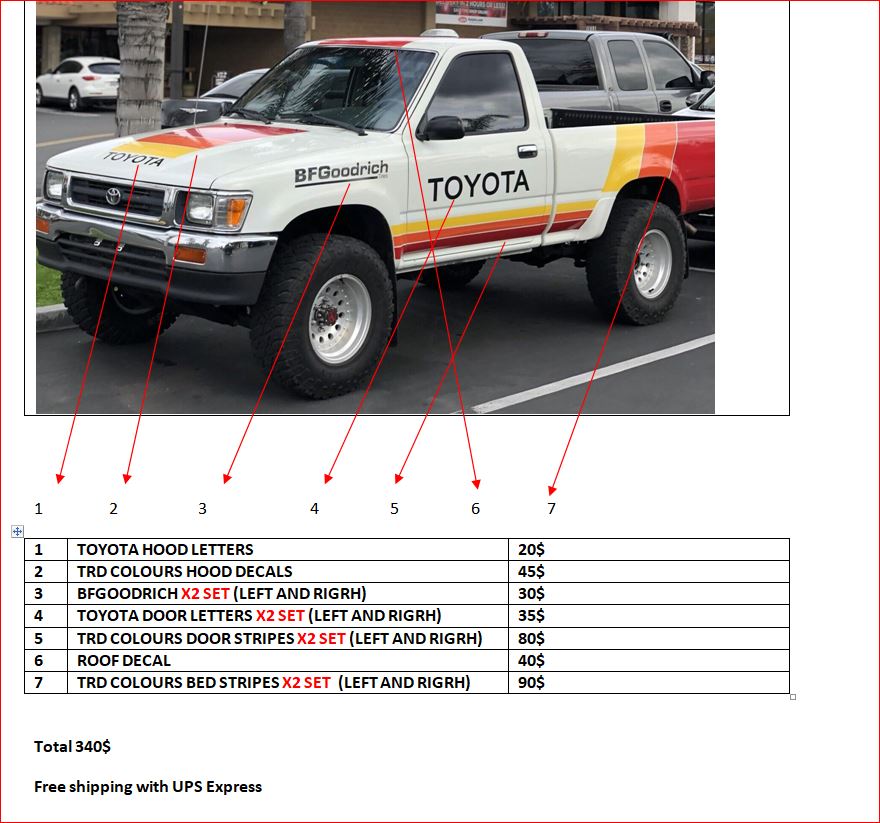 Decals Compatible with Toyota TRD pickup mk3 1991 1995 2005 truck Retro graphics Ivan Ironman Stewart livery